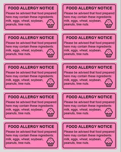 Etichette di avvertimento allergie alimentari 1x2 pollici 500 pezzi allergie ristorante alimenti rimovibili  - Foto 1 di 12