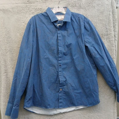 John Lennon Men’s Blue Button Down Dress Shirt Long Sleeve XL - Image 1 of 4