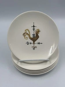 VINTAGE EDWIN KNOWLES WEATHER VANE BROWN ROOSTER Lot Of Five Plates Mint - Picture 1 of 5