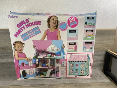 Casa de muñecas de madera J`ADORE Mansion casa de fiesta para niñas 3 pisos Foto 1 de 4