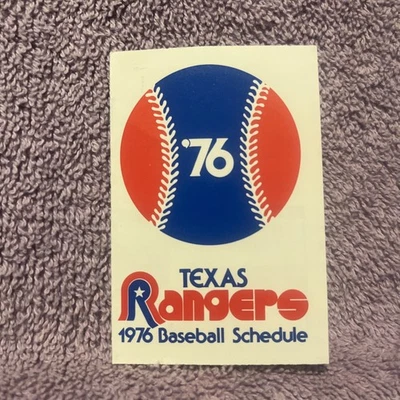 Calendario de bolsillo MLB 1976 TEXAS RANGERS WBPA RED DE BÉISBOL TEXAS RANGER DIFÍCIL DE ENCONTRAR Foto 1 de 4