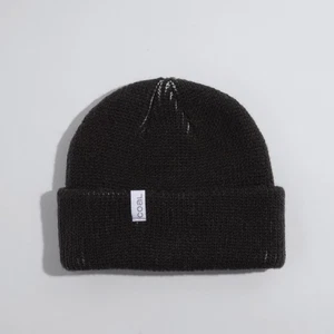Coal Frena Acrylic Thick Rib Knit Cuffed Slouch Beanie Black Rib Unisex OSFM New - Picture 1 of 4