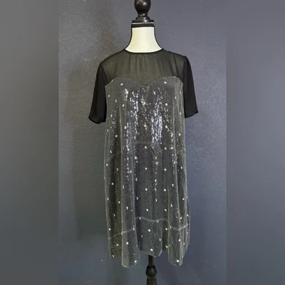 Modcloth Celestial Sequin Shift Dress | Size M - Image 1 of 4
