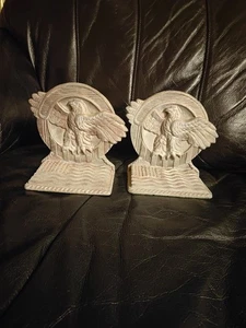 VINTAGE AMERICAN WEISSKOPFSEEADLER MESSING BUCHSTÜTZEN 80er JAHRE - Bild 1 von 4