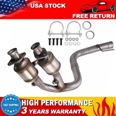Y Pipe Dual (2) Catalytic Converters for Jeep	Grand Cherokee 4.0L 2001-2004 - Image 1 of 4