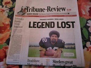 Tribune Review Franco Harris Newspaper December 22 2022 - Picture 1 of 2