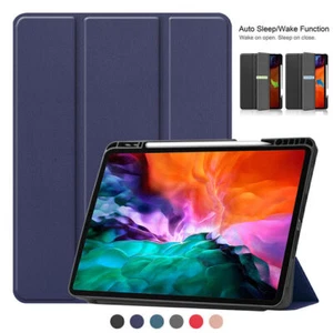 For iPad Pro 5/4/3 Gen 12.9" Tablet Case Trifold Leather Slim Cover w/Pen Slot - Picture 1 of 17