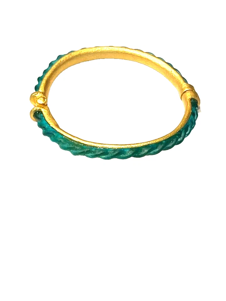 MICHAEL VINCENT MICHAUD- TURQUOISE Glass Glass Oval Bangle 2038 B - Image 1 of 1