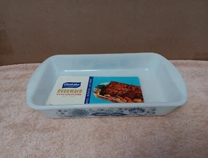 Vtg Glassbake Grecian blue 2.5 quart casserole baking dish 263 Made In USA - Picture 1 of 3