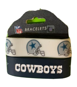 Rubber Wristband Bracelet Set Of 2 Dallas Cowboys - Picture 1 of 1