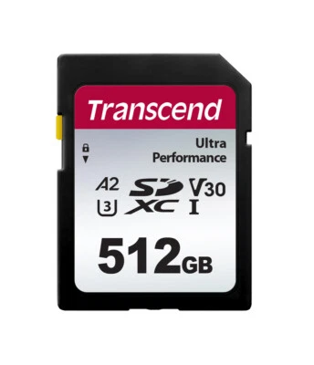 Transcend 512 GB SDXC-Karte 340S UHS-I U3 V30 A2 160/90MB/s - Bild 1 von 2