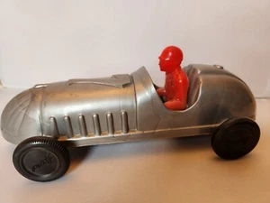 Old Large 9 1/2" Plastic Renwal Race Car With Driver #7 - Picture 1 of 6