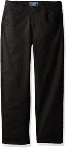 Cherokee Little Boys' Uniform Modern Fit Stretch Twill 5-Pocket Pant, Black, 5 - Picture 1 of 2