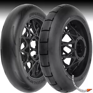 Pro-Line Supermoto Mounted Motorcycle Tire Set Losi Promoto-MX 1022210 1022310 - Picture 1 of 4
