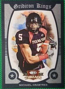 Michael Crabtree /50 2009 Donruss Threads GRIDIRON KINGS FRAMED BLUE #37 SSP - Picture 1 of 2