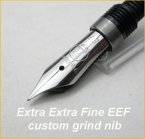 PELIKAN M200 M215 POLISHED STEEL EEF XF CUSTOM GRIND EXTRA EXTRA FINE NIB PEN! - Picture 1 of 8