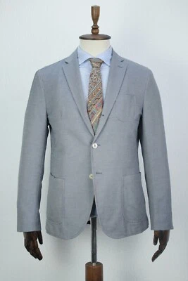 Lux PAOLONI Blue/Gray COTTON Solid Sport Coat Blazer Jacket 56IT 46US/UK - Image 1 of 4