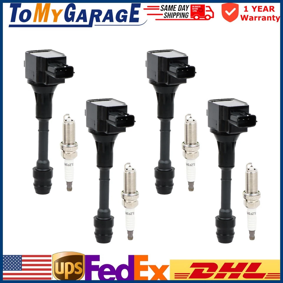 4 bobinas de encendido + bujías de iridio para Nissan X-Trail 2005-2006 2,5 L L L4 UF350 Foto 1 de 4