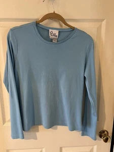 Lilly Pulitzer Girls Blue Long Sleeve Solid T Shirt Size Large - Picture 1 of 5
