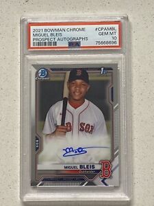 2021 Bowman Chrome Miguel Bleis Autograph PSA 10 Gem Mint Red Sox Auto