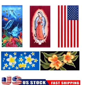Beach Towels Cotton Beach Towel 28x58 Large Size Quick Dry Sand Free Lightweight - Picture 1 of 21