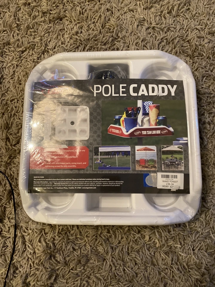 NUEVO Wake Forest Daemon Deacons Pole Caddy tienda bandeja para bebidas logotipo playa patio trasero Foto 1 de 4