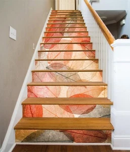 3D Leaf Texture 543 Stair Risers Decoration Photo Mural Vinyl Decal Wallpaper - Picture 1 of 5