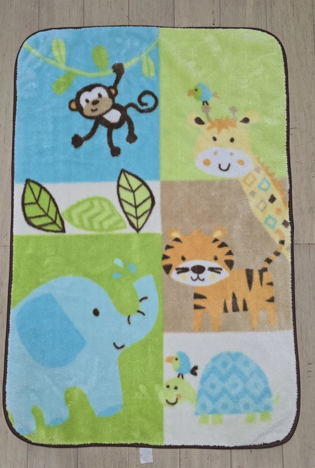 Manta bebé Garanimals selva safari zoológico animales polar felpa tiro 30" x 45" Foto 1 de 4