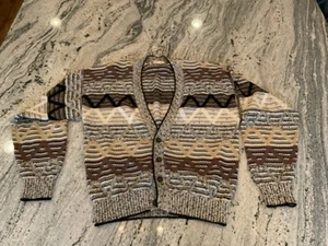 Maglione Cardigan Vintage London Fog Maglia 3D Multicolore L - Foto 1 di 9