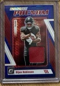 Bijan Robinson 2023 Panini Donruss Optic Blue Rookie Phenom Patch RC Falcons - Bild 1 von 2