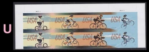 US 4687-4690 4690a Bicycling F plate block 8 U MNH 2012 - Picture 1 of 1