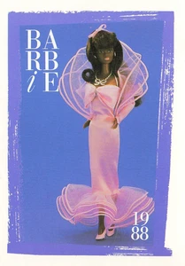 Vintage Barbie: First Edition Card Facts~ 1988 Black Perfume Pretty Barbie - Picture 1 of 2