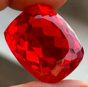 AA+++ Large Mozambique Red Ruby 82.60 Ct. Cushion Cut Loose Gemstone @Best Offer - Picture 1 of 9