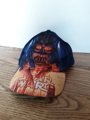 Darth Vader Star Wars BOYS Baseball Hat Adjustable Black Orange Blue RARE - Image 1 of 3