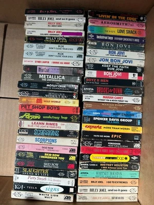50x Cassette Singles UNTESTED - 80s - 90s - GLAM - HAIR - METAL - ROCK - POP   - Image 1 of 4