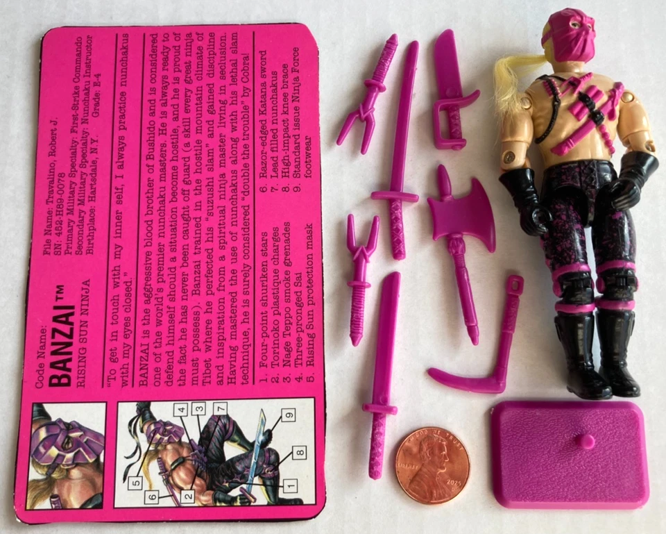 Figura de acción de colección GIJOE Banzai 1993 usada RARA Hasbro Gi Joe Ninja Force Foto 1 de 1