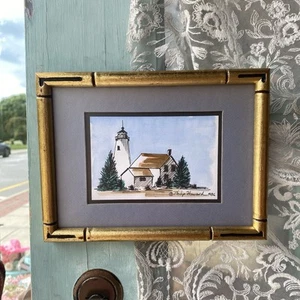 Vintage Signed Beach Art Lighthouse Art Signed Philip Howard 1986 - Picture 1 of 4