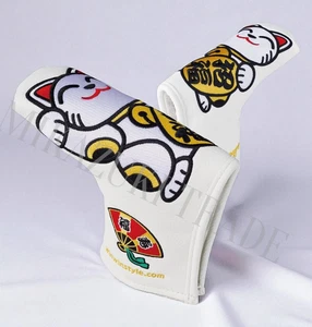 WinWin Putter Cover Blade Pin Type HAPPY CATs Manekineko PCB-405 White Magnet JP - Picture 1 of 2