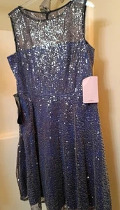 JS Collections Women's Blue Sequin Party Special Occasion Size 14 Cocktail Dress - Picture 1 of 7