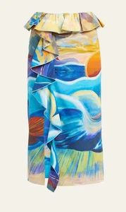 WOW! New Tags Ulla Johnson "Nora" skirt "Tuck" print sz 6 $550 RARE - Picture 1 of 2