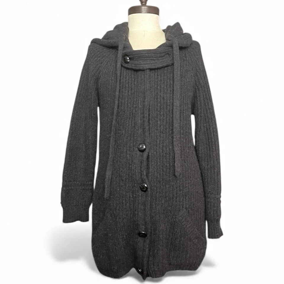 Suéter Cárdigan Gris Robert Rodriguez Talla M Grueso Gran Tamaño Cabincore Con Capucha Foto 1 de 4