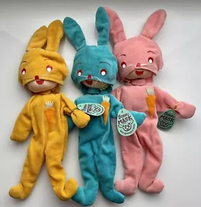 Calvert Set 3 Original Maske Puppe Hase Kaninchen abnehmbare Kapuze Plüsch Ostern Vintage - Bild 1 von 18