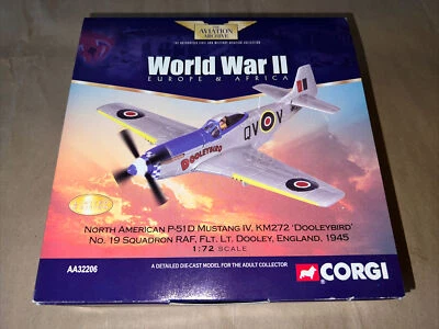 Corgi AA32206 P-51D Mustang IV Doolybird No. 19 Squadron RAF 1945 1:72 Scale - Image 1 of 4