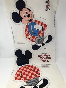 Authentic 1937 Walt Disney Mickey Mouse Cloth Doll Toy Cut and Sew Fabric Panel - Bild 1 von 12