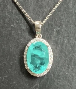 Colgante Paraiba Turmalina Plata 925 - Imagen 1 de 11