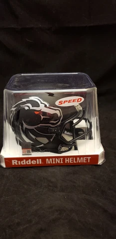 BOISE STATE BRONCOS BLACK MINI HELMET RIDDELL NEW IN BOX Cover