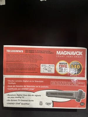 Magnavox DTV Digital to Analog Converter Box TB100MW9 New In Box W/ Remote - Image 1 of 4