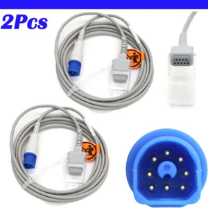 2 Stück SpO2 Verlängerungskabel Adapter Pulsoximeter 8Pin auf 9Pin geeignet für Philips - Bild 1 von 15
