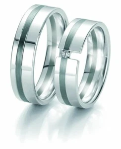 Trauringe Breuning Colección Blanco y Negro 6131/6132 - Imagen 1 de 2