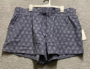 A New Day Shorts Womens 1X Gray Stars Plus Size Linen Blend Pockets - Picture 1 of 8